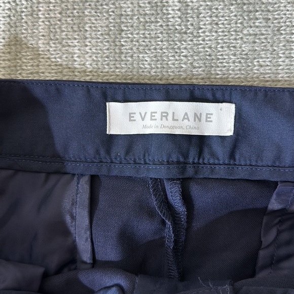 Everlane Blue Trouser Pants Size 4 Pleated waist ankle length - Picture 8 of 11